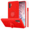 cadorabo Coque Compatible avec Samsung Galaxy Note 10 Plus en Liquid Red - Etui pour Téléphone Portable en Silicone TPU Souple avec Anneau - Coque en Silicone Ultra Slim Soft Back Cover Case Bumper