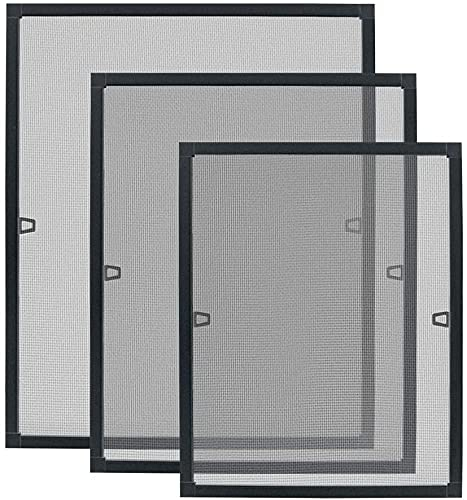 Aufun, Zanzariera per finestra, telaio in alluminio, zanzariera senza fori e viti, 80 x 100 cm, antracite
