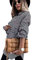 Yming Damen Casual Plaid Vintage Button Down Shirt Langarm Reversjacke mit Tasche Hahnentritt M