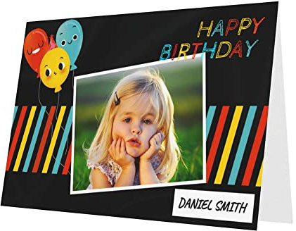 Personalisierte Foto Geburtstagskarte, Personalisierte Grußkarten mit Foto Text, Personalisiert Geburtstag Karten, Benutzerdefinierte Geburtstagskarte Karte für Familie, Mutter, Vater, Kinder