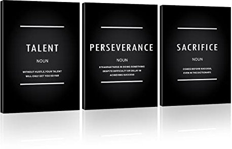 Motivation Talent Perseverance Soprifice LeinwandKunst, Inspirationszitate, tägliche Erinnerung, Dekoration, positive Bestätigung, Poster, Wandbehang, Bild, Führung, Geschenk für Zuhause, Büro,