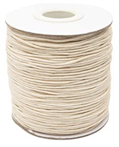 Realm Cordon en coton ciré pour bracelets, colliers, bijoux, Shamballa macramé (2 mm naturel, 5 m)