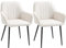 HOMCOM Chaises de Salle à Manger Chaises de Visiteur Design scandinave - Lot de 2 chaises - Pieds effilés métal Noir - Assise Dossier accoudoirs ergonomiques Lin Beige