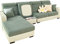 SHANNA Sofa Überzug Stretch, Couch Sofabezug 1 2 3 Sitzer L Form Ecksofa, Sofa Cover Sitzkissenbezug Sofaüberwürfe rutschfest Möbelschutz mit Elastischem Boden, Grün Chaise Abdeckung