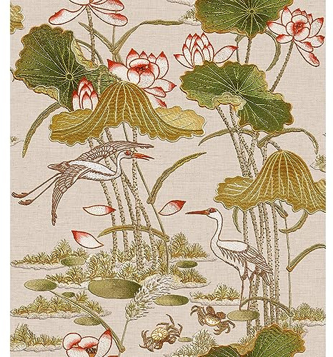 Design ID Wallpaper TP422703 Tapestry Lotus Pond Green
