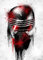 Displate Offiziell Star Wars MetallPoster Magnetische Befestigung Inklusive Lizenziert Bilder Hochwertiges Poster Star Wars - Helmets Graffiti - Kylo Ren Graffitti Helmet Poster 45 cm x 32 cm