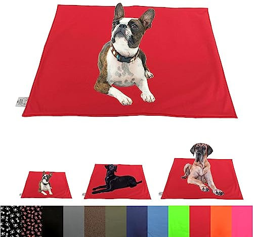 elropet Hundedecke Softshell kleine Hunde/Hundedecke Softshell große Hunde/Hundedecke unterwegs & daheim/Hundedecke wasserabweisend (Rot, L 140cm X 100cm)