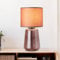 Lightbox Tischlampe mit 57 cm Höhe - Tischleuchte mit violettem Stoff Schirm - Schalter - E27 Fassung - max. 60 W - aus Glas/Textil - in mauve/violett