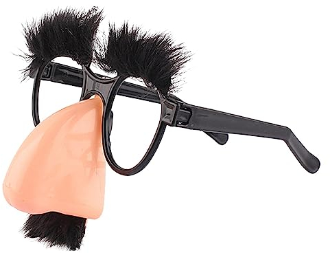 Rianpesn Brillen- und Schnurrbart-Verkleidung,Lustige Verkleidungsbrille mit Augenbrauen und Schnurrbart - Alberne lustige Foto-Requisiten, Halloween- -Brillen-Neuheitsstreich