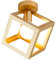 iDEGU Retro Deckenleuchte im Geometrischen Design Moderne Deckenlampe mit Würfel Lampenschirm Vintage Lampe E27 Deckenleuchte für Schlafzimmer Wohnzimmer Flur Küche Café Restaurant, 16 cm, Gold