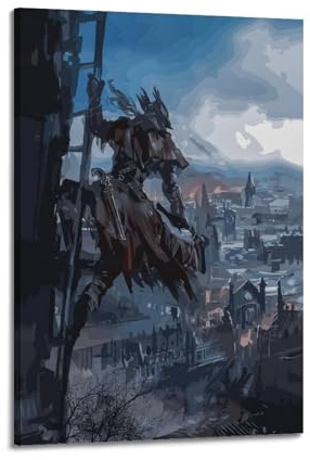 Poster mit Spielcharakter, Bloodborne, dekoratives Gemälde, Leinwand, Wandposter und Kunstdruck, modernes Familienschlafzimmer-Dekor-Poster, 40 x 60 cm