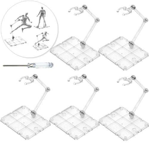 XISTEST Figuren Ständer, Action Figure Ständer, Action Figuren Ständer Figuren Halter Actionfigur Stand Ständer mit 1 Stück Schraubendreher, Klar (5PCS)