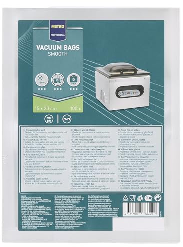 METRO Professional Vakuumbeutel, PA/PE, 15 x 20 cm, Dicke: 90 µm, beständig bis 100 °C für max. 4h, geeignet für Sous-Vide-Garen, 2400 Stück
