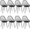 JIJIAN Esszimmerstühle 8er Set,stühle esszimmer mit Metall-Stuhlbeine,Wohnzimmer stühle,Gebogene Rückenlehne,modern stühle,Für Esszimmer,küchenstühle,Schlafzimmer und Garten-schwarz