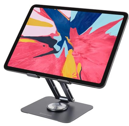 NOVA WAVE Verstellbarer Laptop-Ständer für den Schreibtisch, EIN schlankes und ergonomisches Design, Aluminium, Dieser tragbare Ständer mit einem 360° (grau)