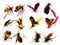 Domasvmd 12 Stück/Set Fliegenfischköder, Köder, Karbonstahl, Haken, Fischzubehör mit super geschärfter Kurbelhaken, Köder, Fliegenfischen, Trockenfliegen
