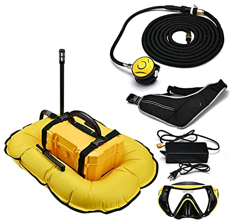 Tauchventilator, Intelligentes Subversion-Upgrade, Tauchausrüstung, Atemschutzmaske, Sauerstoff, Angeln, Künstliche Fischkiemen Tauchausrüstung für Tauchflaschen ( Color : Yellow+yellow , Size : D4000