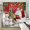 ASDCXZ Weihnachten Duschvorhang 180x200 cm, Lustig Weihnachtsmann im Urlaub Schneemann Weihnachtsbaum Waschbar Bad Duschvorhänge Polyester Textil Wasserdicht Duschvorhang für Badewanne mit 12 Haken