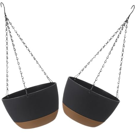 BCOATH Lot De 2 Pots De Fleurs Suspendus en Plastique avec Système Darrosage Automatique Style Minimaliste pour La Décoration Intérieure