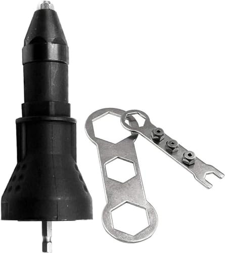 Electric Rivet Nut Gun Adapter, Cordless Drill Conversion Head Set, Insert Nut Power Tool Accessories,Black