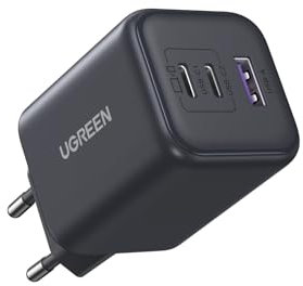 UGREEN Cargador USB 2C+1A 45W GAN, Compatible con Samsung Super Fast Charging 2.0, PD 3.0 PPS, Carga Rápida para Galaxy Galaxy S+/Ultra Serie, MacBook Air, iPhone 16 Pro ECC
