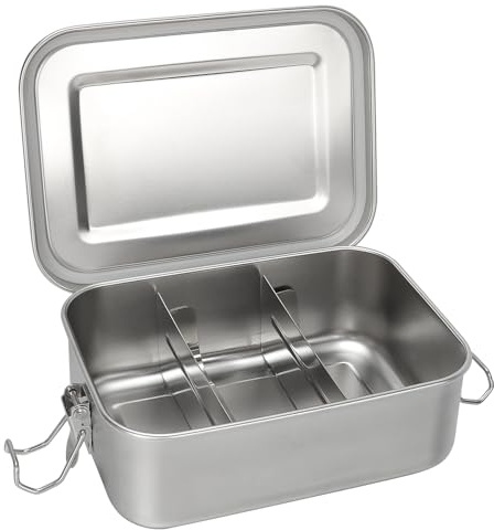 CulnCraz 850 ml Edelstahl Lunch Box, Wasserdichte Bento-Box mit Fächer & Dichtungen für Schule, Arbeit, Picknick, Nachhaltige und Umweltfreundliche BPA-frei Brotdose für Studenten, Erwachsene