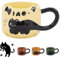 Katzentasse, Tasse Katze Keramik, Cute Mug, Süße Tasse, Teetasse Niedliche, Teacup Lustige, Kaffeebecher für Katzenliebhaber Geschenk für Frauen Freunde Kinder Weihnachten Geburtstag 380ML(Beige)
