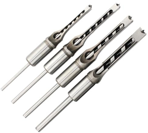 DOITOOL 4piezas Brocas Endurecido Para Mortaja y Carpintería Brocas Cuadradas Kit De De Madera Herramientas De Carpintero