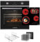 KB ELEMENTS Autarkes Herdset | 60cm Einbaubackofen | 59cm Induktionskochfeld | 9-Funktionen | 3-fach Wärmeschutzverglasung | Rotisserie-Funktion | Pizza-Funktion | EEK A+ (Schwarz-Silber)