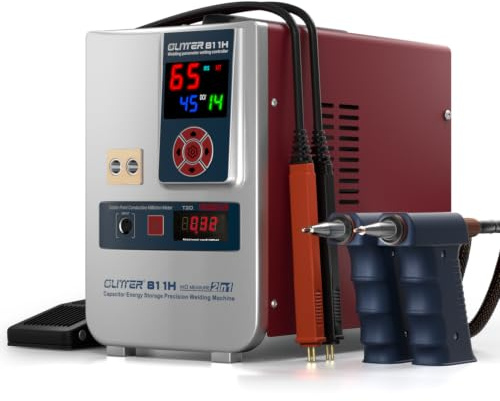 Soldadora por puntos de batería GLITTER 811H 2 en 1 con medición de resistencia, 42000W 7000A, de cobre, aluminio y níquel, para baterías de litio LiFePO4 18650, modos AT/MT, funcionamiento 24 horas