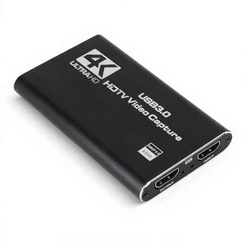 4K Audio Video Capture Card, HDMI zu USB C 3.0 Capture Card mit Loop Out, Game Video Capture Card, 1080p 60fps Videoausgabe für Streaming Online Meetings