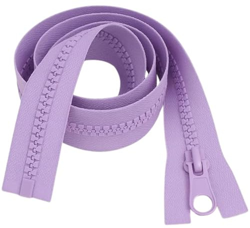 32 (81cm) Lilac Chunky Zip - Heavy-Duty Open-Ended Separating | #5 moulded resin plastic teeth, Replacement zipper for coats, sleeping bags, tents & covers, Smooth slider, washable