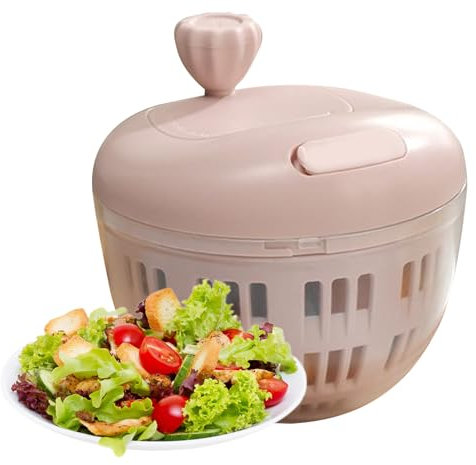 Centrifugadora Lechuga, Centrifugadora De Ensalada, Escurridor Manual Para Lechuga Y Verduras Tazón De Lavado Base Sin Deslizamiento Con Colador Para Una Preparación Eficiente