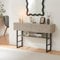 [en.casa] Konsolentisch schmal Varberg Flurtisch mit 2 Schubladen rechteckig Ablagetisch verstellbare Ablage Metallgestell 75 x 120 x 30 cm Betonoptik, hell