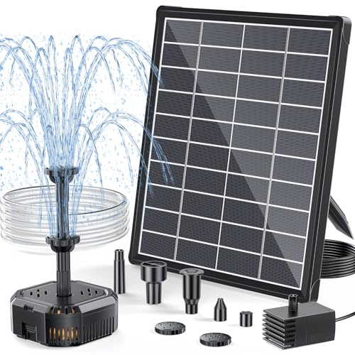 POPOSOAP 6.5W Solar Water Fountain with Filter for Small Pond Bird Bath | Solar Water Pump for Stable Daytime Operation, Compact Filter Box Outdoor for Garden Fish Tank