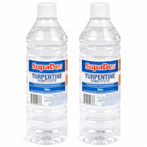 Turpentine Substitute 750ml Pack of 2 | Paint Brush Cleaner & Thinner | Oil Based Paint Diluent | Surface Preparation & Degreasing Solvent