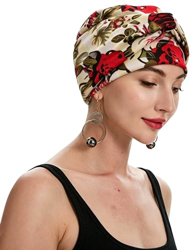 ZLYC Damen Chemo Kopfbedeckung Turban Headwrap Beanie Strickmützen | Afrikanischer Damen Turban