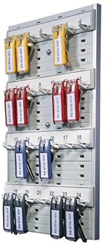 Durable Schlüsselbrett groß Key Board 24, mit Schlüsselhakenleiste für 24 Schlüssel, grau, 195610