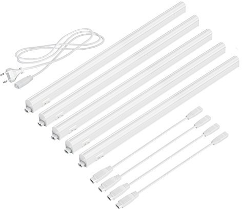 parlat LED Unterbau-Leuchten Rigel, je 57,3cm, 40cm Kabel, je 880lm, weiß, 5er Set