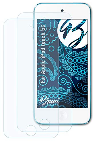 Bruni Schutzfolie kompatibel mit Apple iPod touch 5G Folie, glasklare Displayschutzfolie (2X)