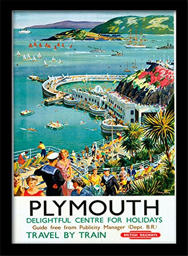National Railway Museum FP10205P-PL Plymouth (2) Framed 30 x 40cm Print, MDF, Multi-Colour, 42 x 32 x 2.4 cm