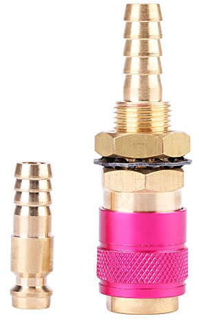 Adaptateur de Gaz Raccord de Tuyau en Laiton Rapide pour Torche de Soudage MIG TIG Refroidi à l'eau(rouge)