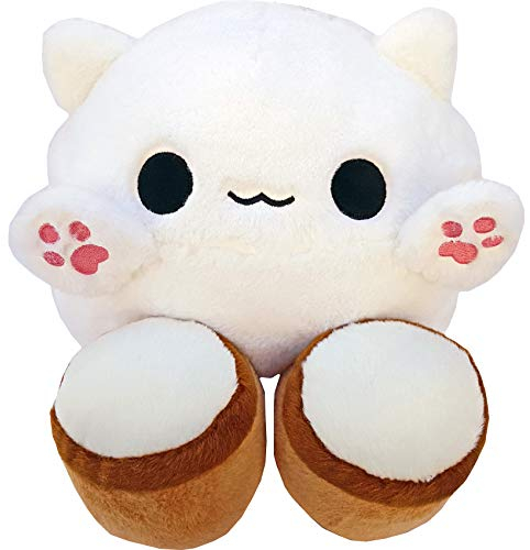 moodrush® Bongo Cat Meme Plüsch Kissen | Meme Katze Kuscheltier Plüschtier Stofftier Kitty | alle Elemente aufgestickt (Nicht Bedruckt!) | waschbar | ca. 37x27 cm