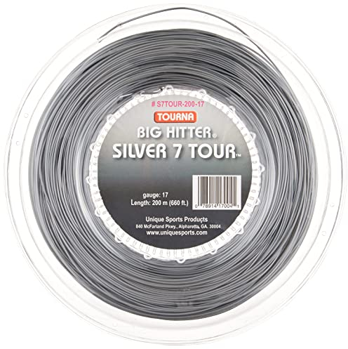 Tourna Unisex – Erwachsene Big Hitter Silver7 Tour 1,25/220m Tennissaite, Silber, 1.25