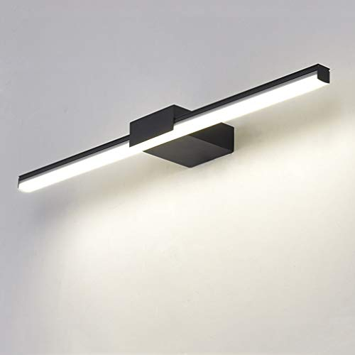 HKLY LED Spiegelleuchte Bad, IP44 Wasserdichte Badlampe Aluminium Wandleuchte Spiegellicht Badspiegel Schminklicht Wandlampe Aufbauleuchte Klemmleuchte Neutral Weiß 4000K, Schwarz,120cm