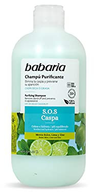 Babaria- Champu Anticaspa Purificante | Champu Anticaspa Hombre Y Champu Anticaspa Mujer | Champú Anticaspa Menta Dulce, Lima Y Zinc | Champu Hidratante Y Calma