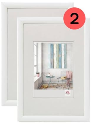 walther Design Picture Frame White 20 x 30 cm Twin Pack, Trendstyle Plastic Frame KP030WD