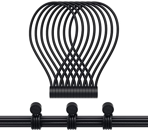 Magnetische Silikon-Kabelbinder, wiederverwendbare magnetische Drehbänder mit starken Magnet-Kabelbändern zum Bündeln und Organisieren, Zuhause, Kühlschrankmagnete, Büro, Schule (schwarz-8 Packungen)