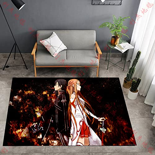 FTMGGDG Anime-Teppich, Sword Art Online-Fußmatten, Kinderzimmer-Dekorations Teppiche 120x160cm