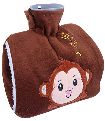 WäRmflasche Mit Bezug Flauschig 22cm Affen Kuschelweichem Weiche Flaum WäRmeflasche PlüSchtier Bettflasche Fuß KöRper